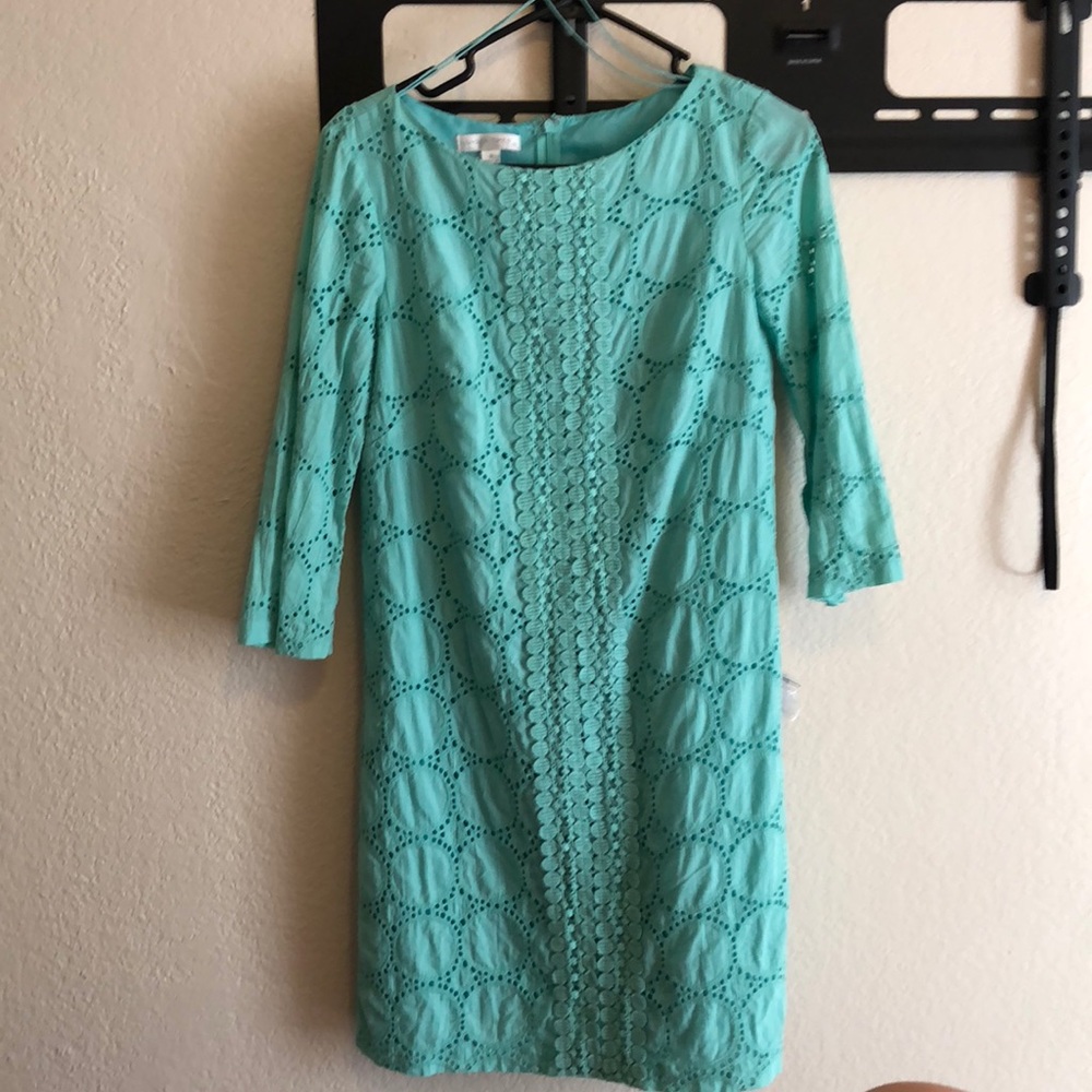 Turquoise shift dress